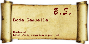 Boda Samuella névjegykártya